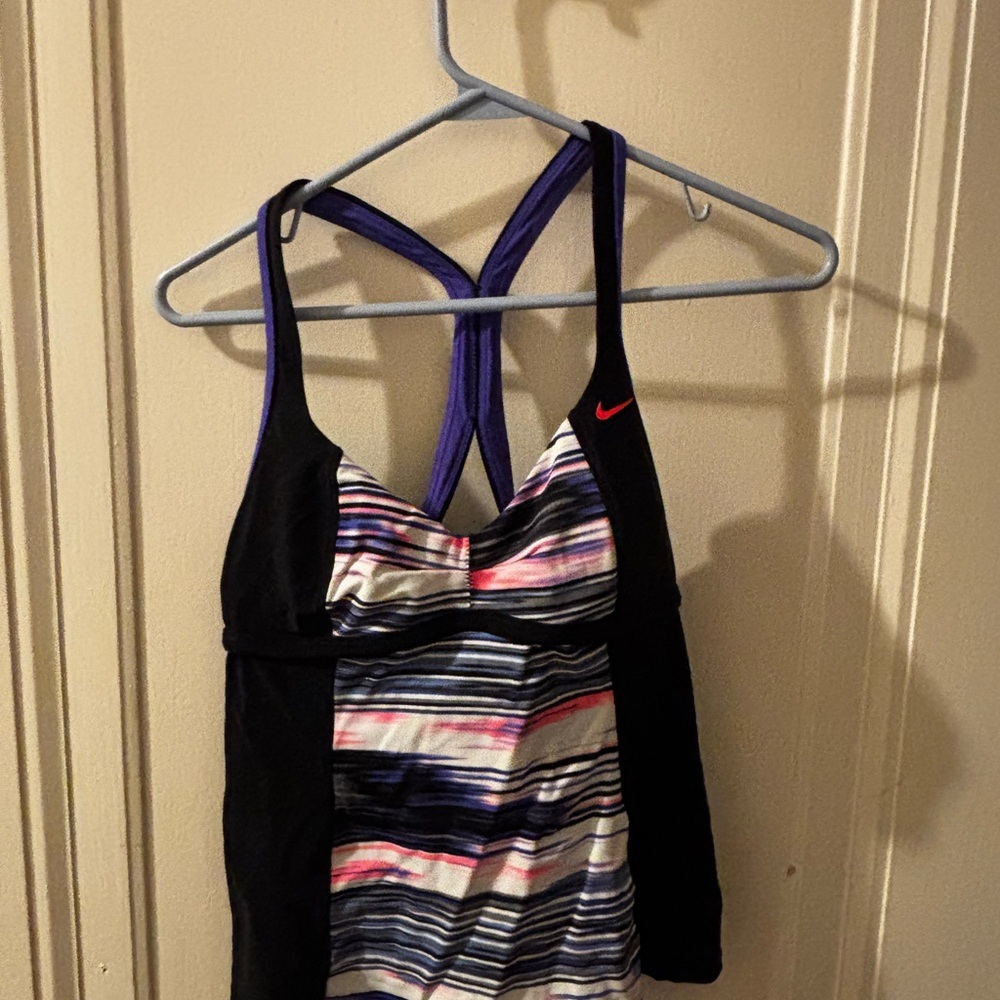 Nike Black and Multicolor Strappy Top